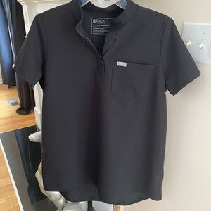 Figs Women's Black Medical Scrub Top